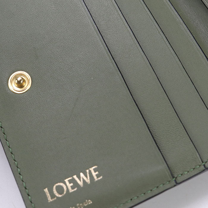 LOEWE C499Z41X03 Compact zip repeat Folded wallet Calfskin green Women