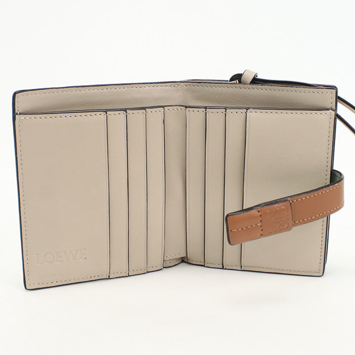 LOEWE Compact zip wallet Folded wallet Calfskin green Women
