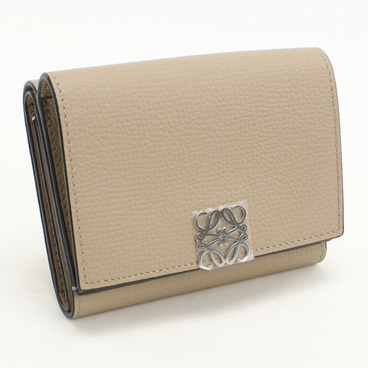 LOEWE C821TR2X16 Trifold wallet anagram Three fold wallet Calfskin beige Women