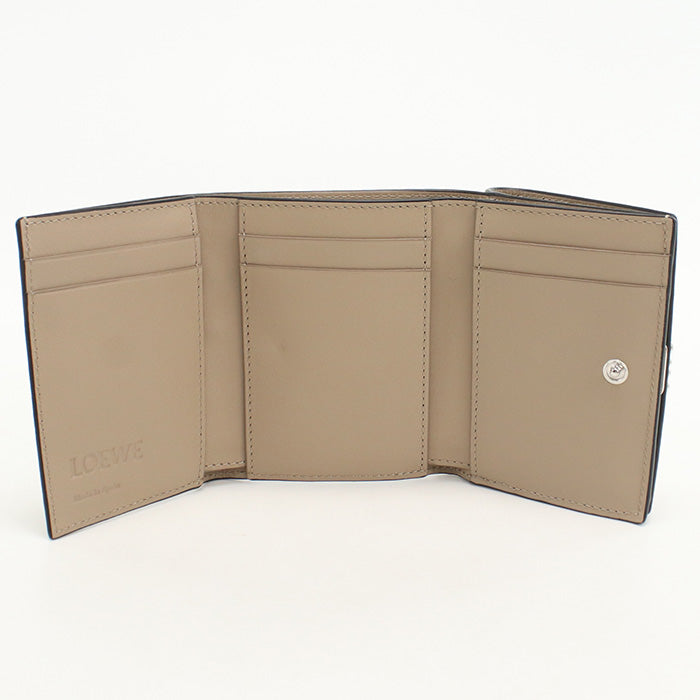 LOEWE C821TR2X16 Trifold wallet anagram Three fold wallet Calfskin beige Women