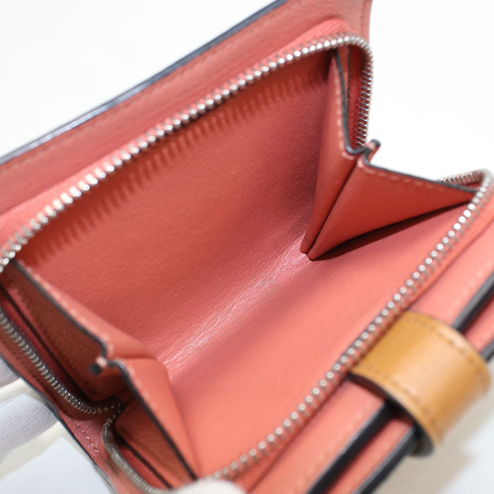 LOEWE Compact zip wallet Folded wallet leather beige Women