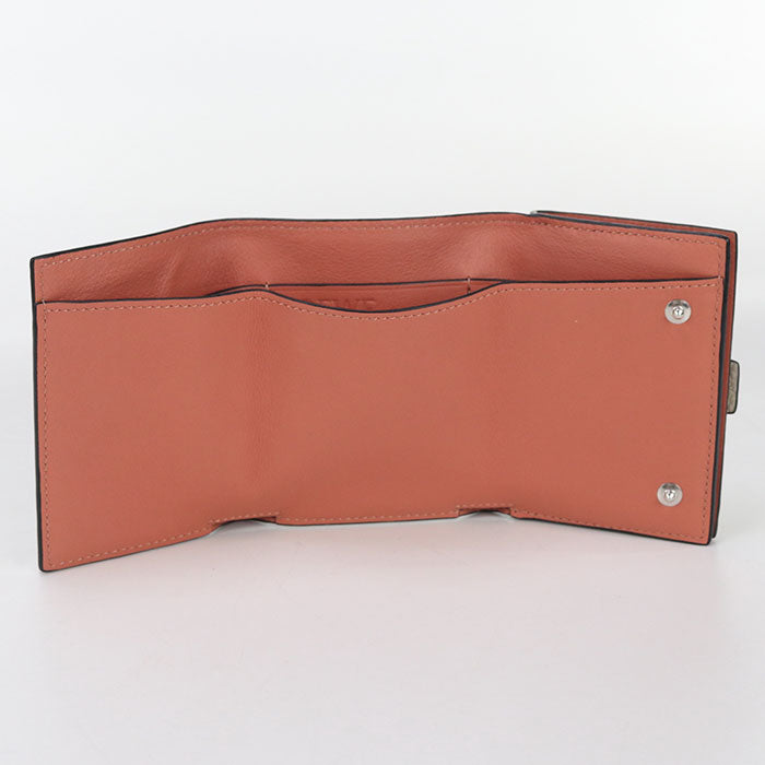 LOEWE Trifold wallet Three fold wallet Calfskin beige Women