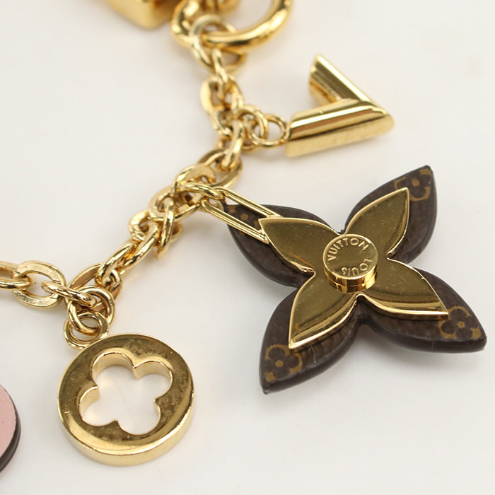 LOUIS VUITTON M63086 Blooming flower Bag charm Chain metal gold Women