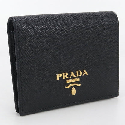 PRADA Folded wallet/Safiano leather black unisex