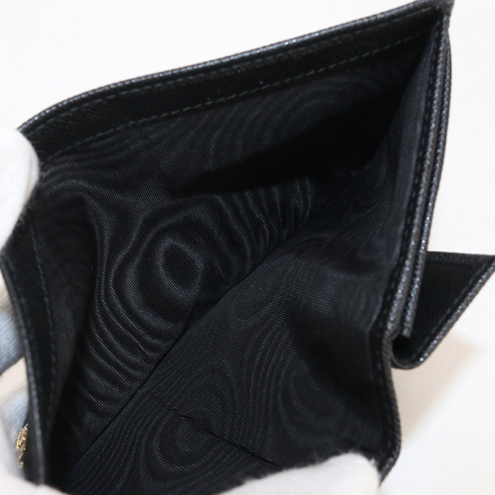 PRADA Folded wallet/Safiano leather black unisex