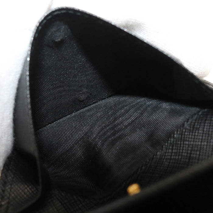 PRADA Folded wallet/Safiano leather black unisex