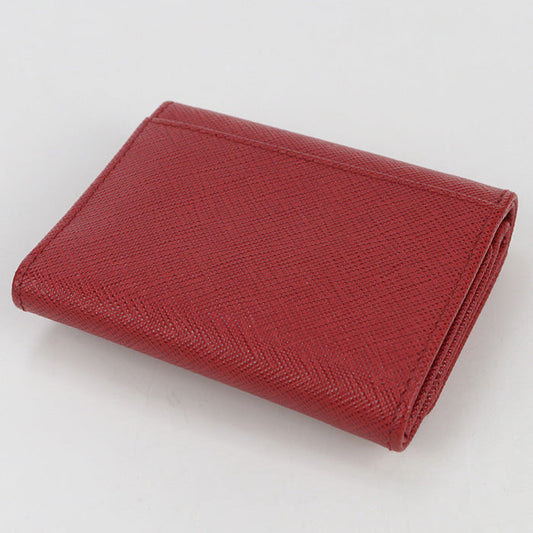 PRADA Three fold wallet/Safiano leather Red Women