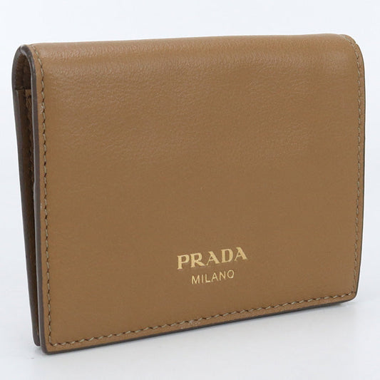 PRADA Folded Wallet Folded wallet leather Brown Women