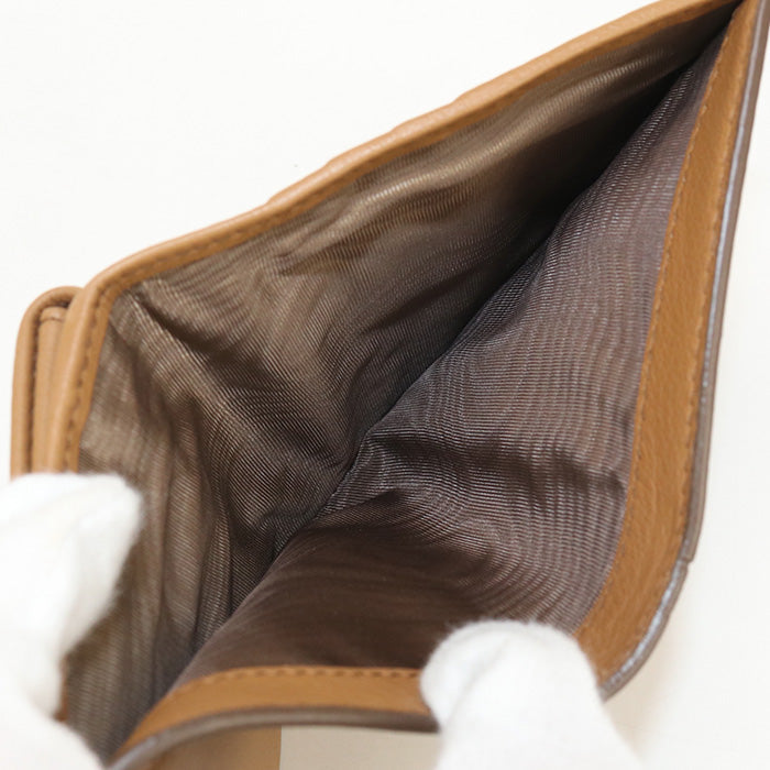 PRADA Folded Wallet Folded wallet leather Brown Women