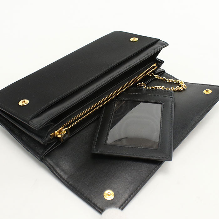 PRADA 1M1037 saffiano triangle Purse folio Calfskin Nylon Black Women