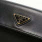 PRADA 1M1037 saffiano triangle Purse folio Calfskin Nylon Black Women