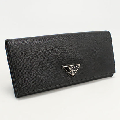 PRADA 1MH132 Long wallet purse Saffiano Bifold Long Wallet leather black Women