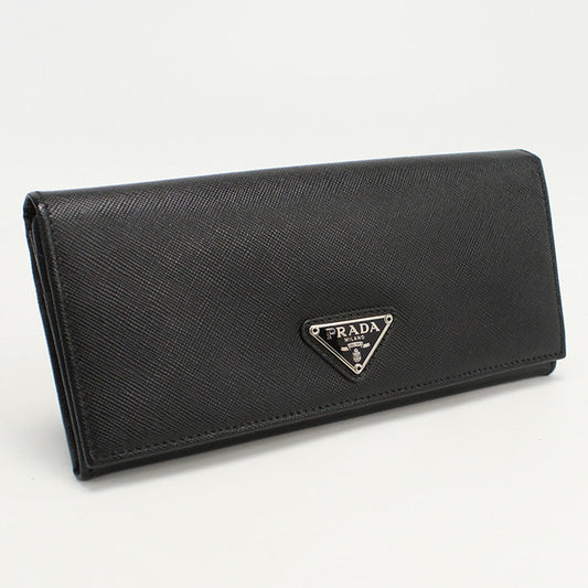 PRADA 1MH132 Long wallet purse Saffiano Bifold Long Wallet leather black Women
