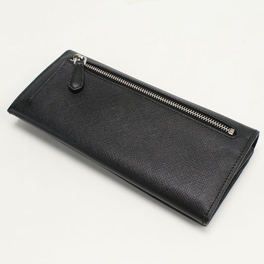 PRADA 1MH132 Long wallet purse Saffiano Bifold Long Wallet leather black Women