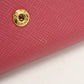 PRADA 1MH021 Tri-fold wallet Safiano Compact wallet leather pink Women