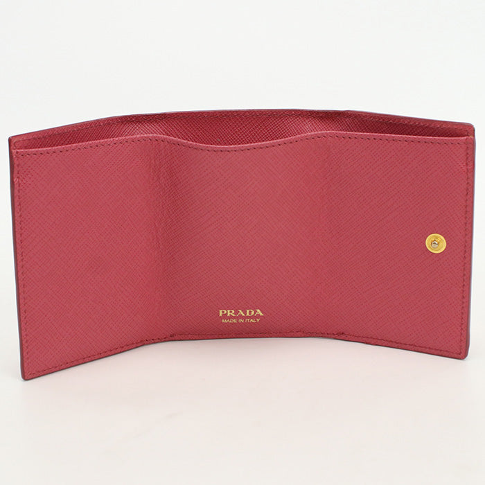 PRADA 1MH021 Tri-fold wallet Safiano Compact wallet leather pink Women