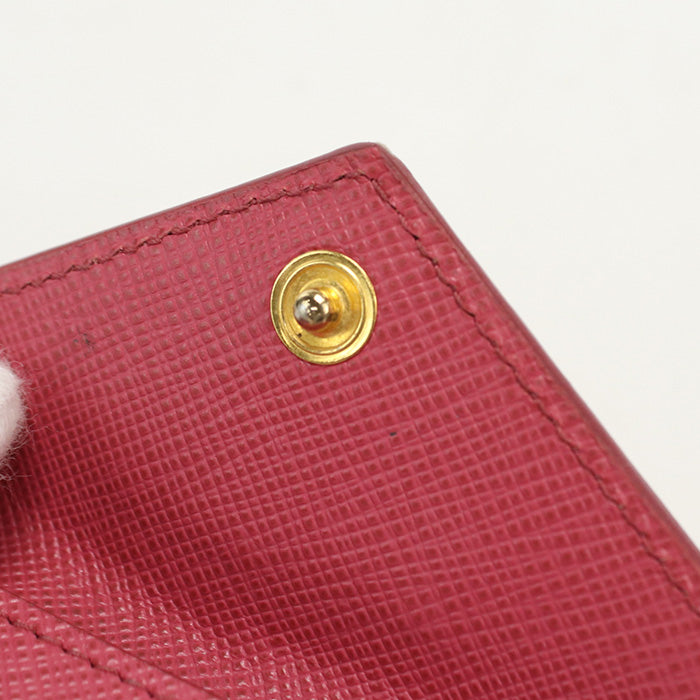 PRADA 1MH021 Tri-fold wallet Safiano Compact wallet leather pink Women