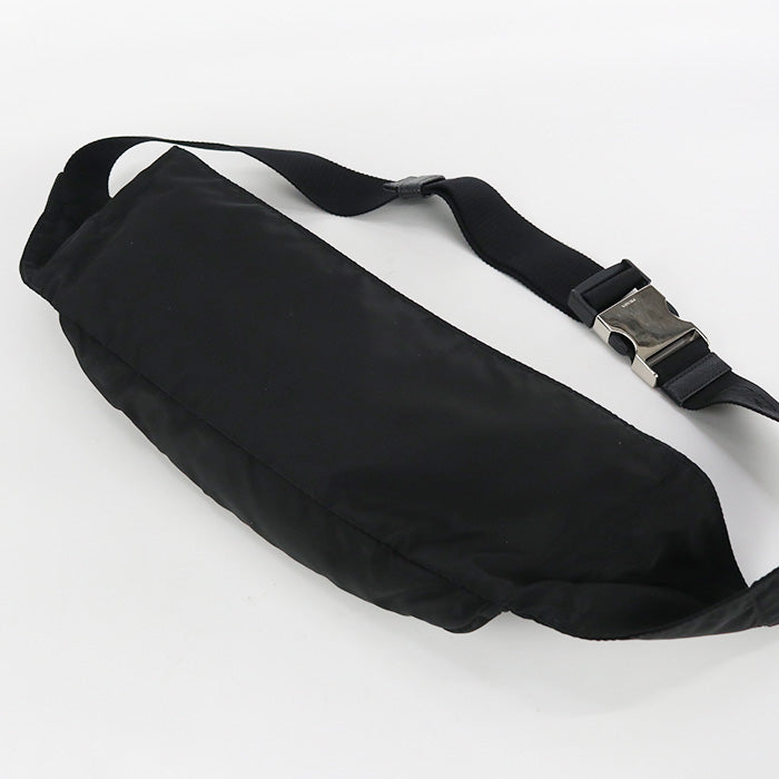 PRADA 2VL132 body bag Triangular plate Belt bag Waist bag Nylon black unisex