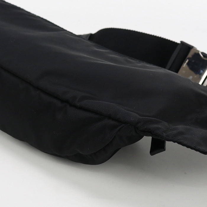 PRADA 2VL132 body bag Triangular plate Belt bag Waist bag Nylon black unisex