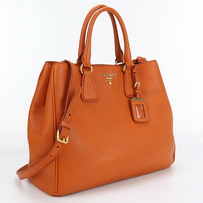 PRADA 2WAYTote Bag Tote leather orange Women