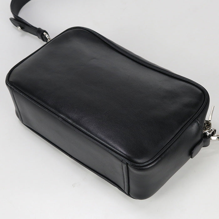 PRADA Shoulder Bag Banana Design Diagonal leather black Women