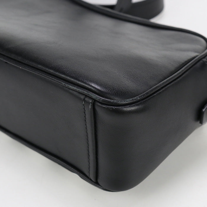 PRADA Shoulder Bag Banana Design Diagonal leather black Women