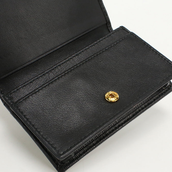 PRADA PR83772 Leather card holder name Black unisex