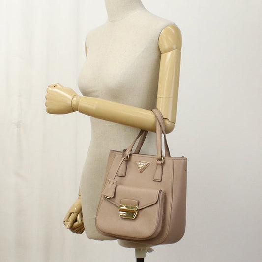 PRADA 1BA254 Tote Bag Safiano 2WAY Tote Bag leather CIRRIA (Pink Beige) Women