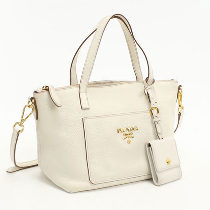 PRADA 1BA068 2WAY Handbag Calfskin white Women