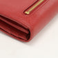 PRADA PR86370 Saffiano leather long wallet double fold coin purse Red Women
