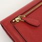PRADA PR86370 Saffiano leather long wallet double fold coin purse Red Women