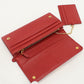 PRADA PR86370 Saffiano leather long wallet double fold coin purse Red Women