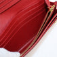 PRADA PR86370 Saffiano leather long wallet double fold coin purse Red Women