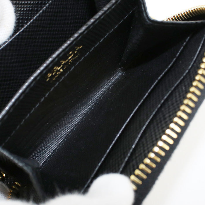 PRADA PR86488 Saffiano leather coin case Pocket Black Women