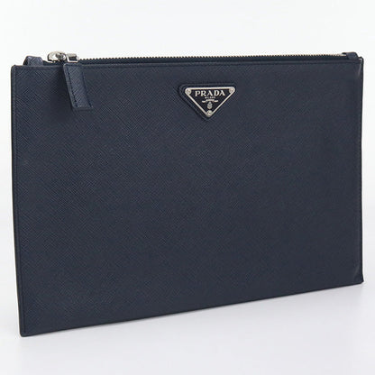 PRADA Saffiano leather Clutch bag navy mens