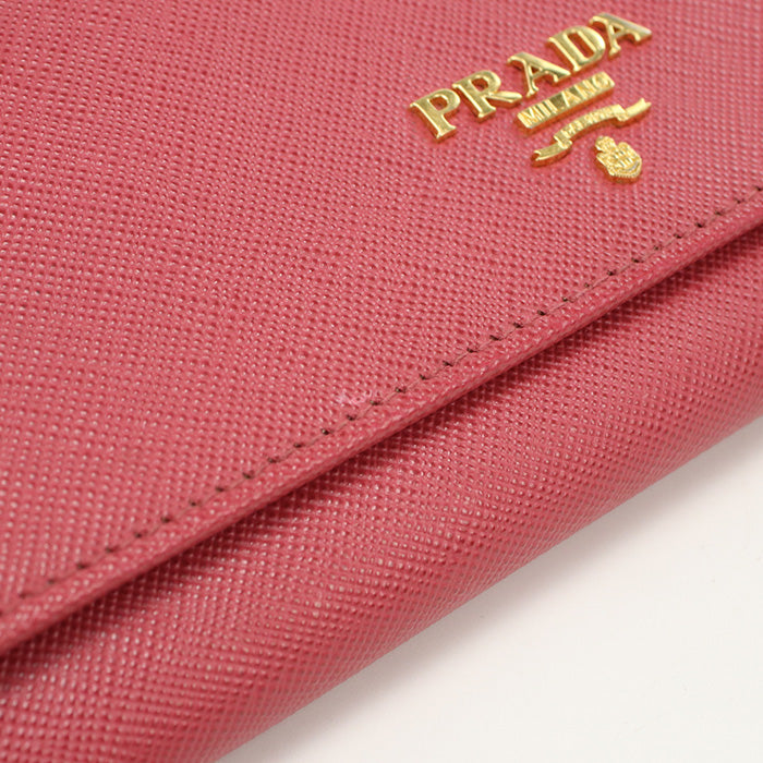 PRADA 1M1290 Chain wallet Safiano leather pink Women