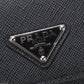 PRADA 2MH042 QHH F0002 Saffiano Triangle Wallet Three fold leather black mens