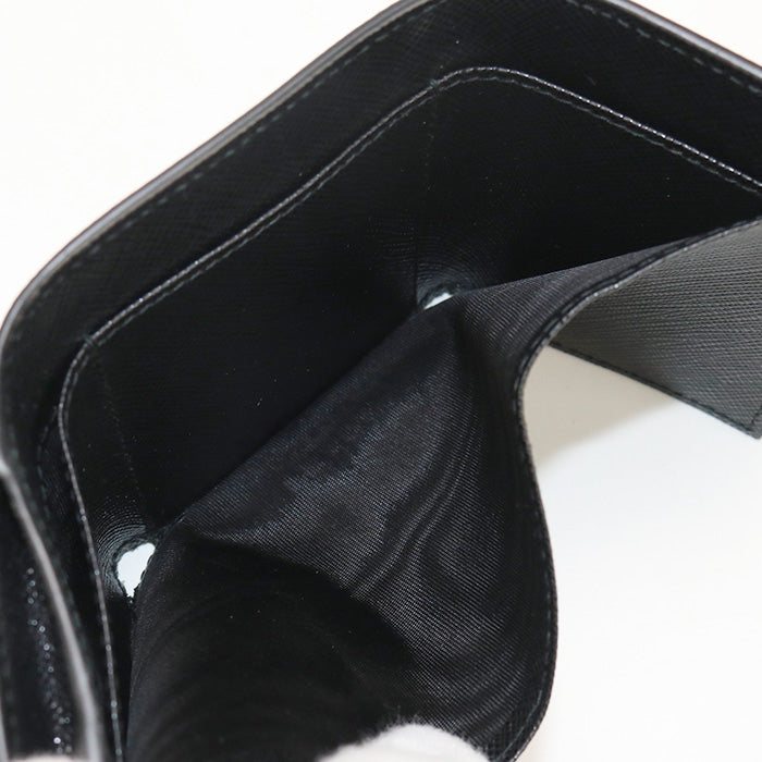 PRADA 2MH042 QHH F0002 Saffiano Triangle Wallet Three fold leather black mens