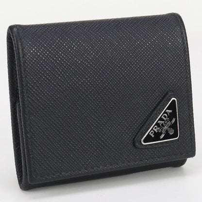 PRADA 2MM935 QHH F0002 Coin case saffiano triangle leather black mens