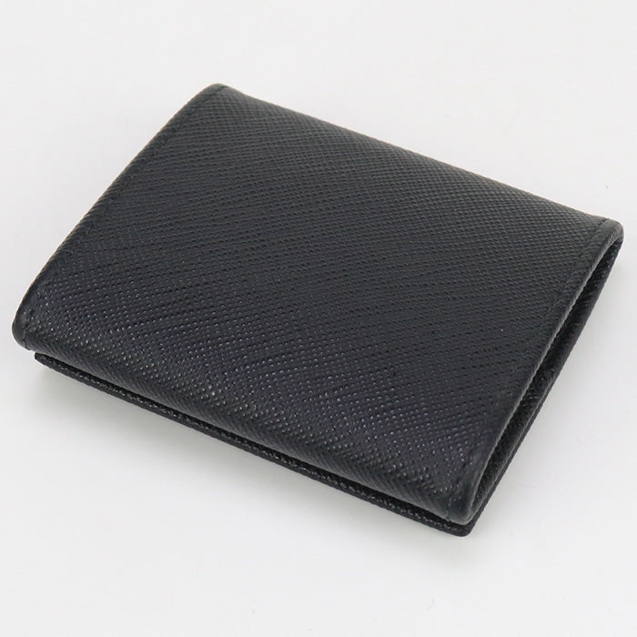 PRADA 2MM935 QHH F0002 Coin case saffiano triangle leather black mens