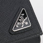 PRADA 2MM935 QHH F0002 Coin case saffiano triangle leather black mens