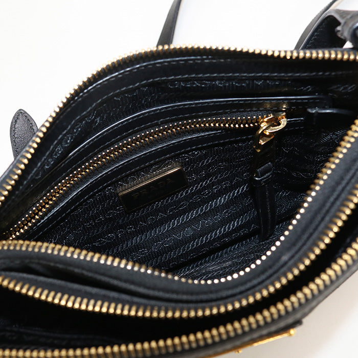 PRADA 1BH048 Shoulder Bag Diagonal Shoulder Bag canvas/leather black Women