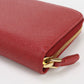 PRADA 1ML506 Long Wallet Saffiano Triangle Zipper Wallet leather Red Women