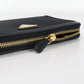 PRADA 1ML506 Long Wallet Triangle Zipper Wallet Purse Nylon, leather black Women