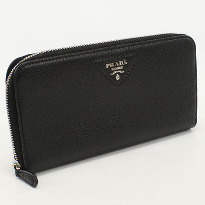PRADA 1ML506 2BBE F0002 zip around long wallet Vittero Dino Black Women
