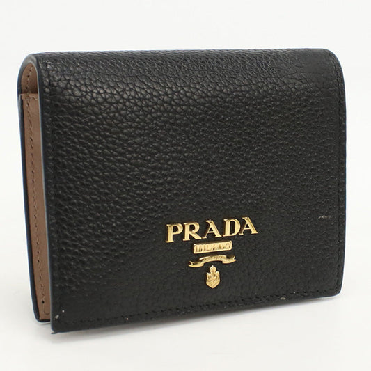 PRADA 1MV204 2BG5 F0WCL Leather wallet Folded wallet leather Black Women