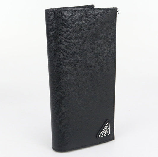 PRADA 2MV836 QHH F0002 Long Wallet Safiano Folded wallet leather black mens