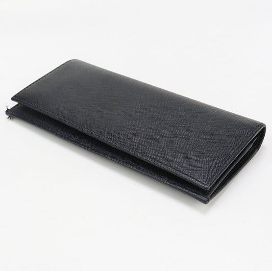 PRADA 2MV836 QHH F0002 Long Wallet Safiano Folded wallet leather black mens