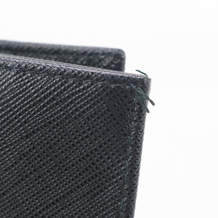 PRADA 2MV836 QHH F0002 Long Wallet Safiano Folded wallet leather black mens