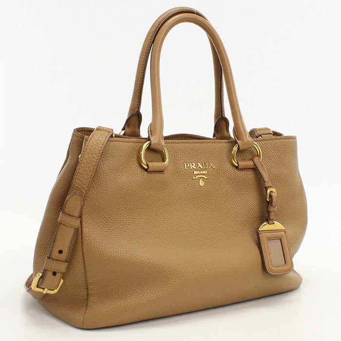 PRADA 1BA878 Tote Bag Vit Dino 2WAYTote Bag leather Camel Women